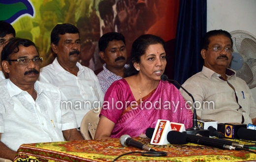 Nirmala sitaraman addressing mangalore press